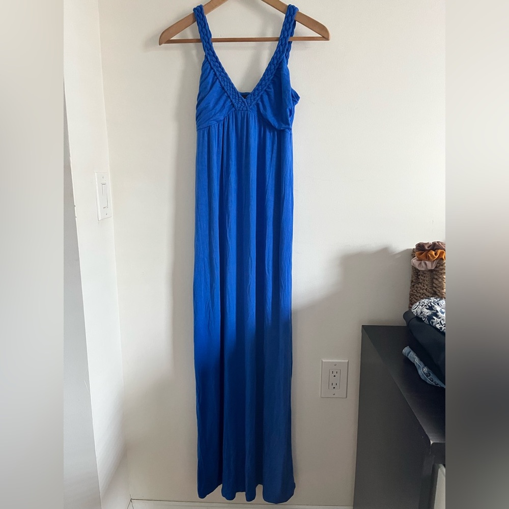 Blue Knit Maxi Dress - Size: Small